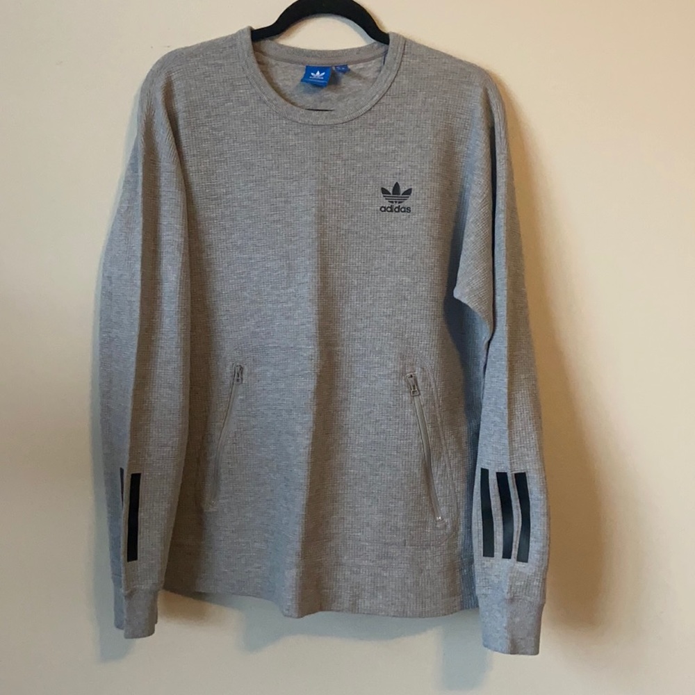 Adidas Trefoil Pocket Long Sleeve Crewneck in Men’s Medium
